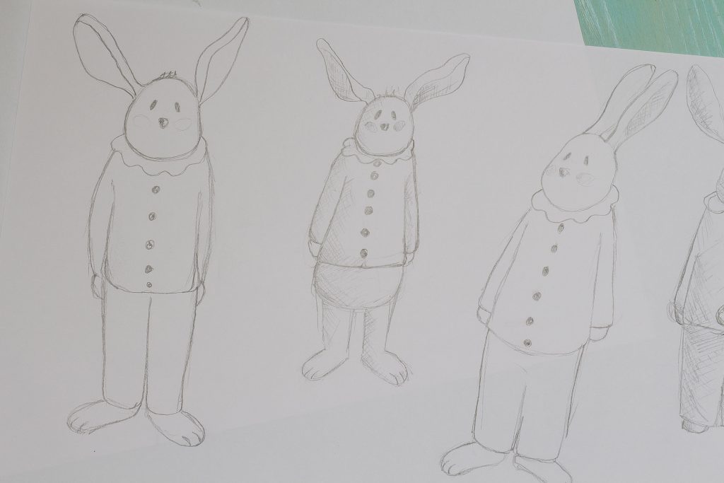 Un lapin de Pâques avec une empreinte de main - Mister Lapin